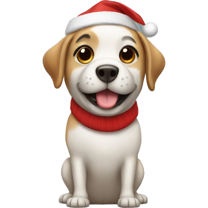 Dog with Christmas cap emoji