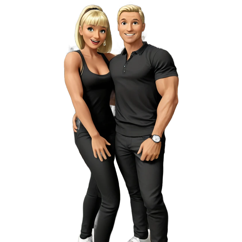 blonde and black hair duo emoji