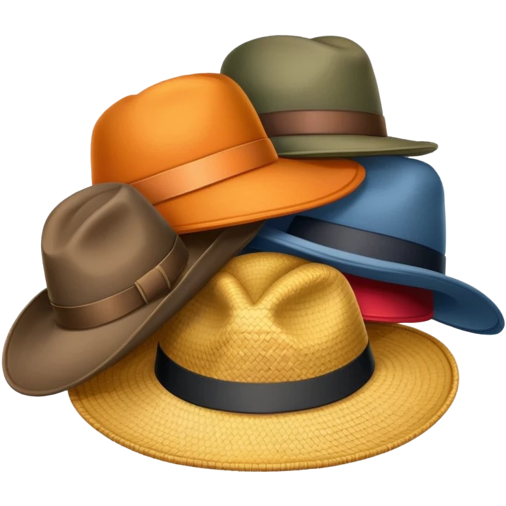 Pile of 5 hats emoji