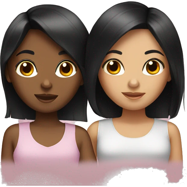 Two girls with black hair emoji