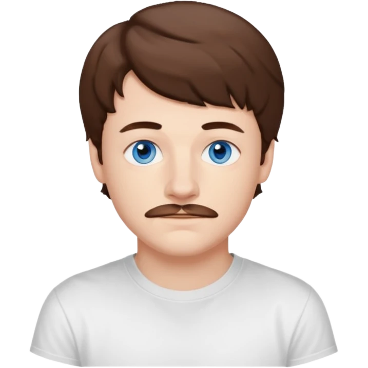 Jack Harlow with blue eyes, brown hair and thin mustache  emoji