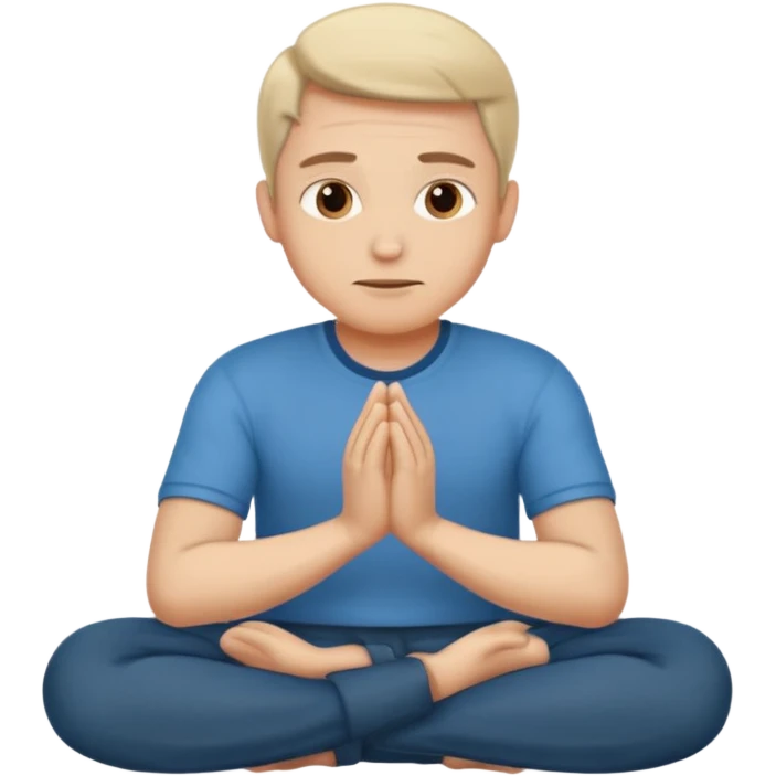 Man sitting with hands folded making a proposition emoji