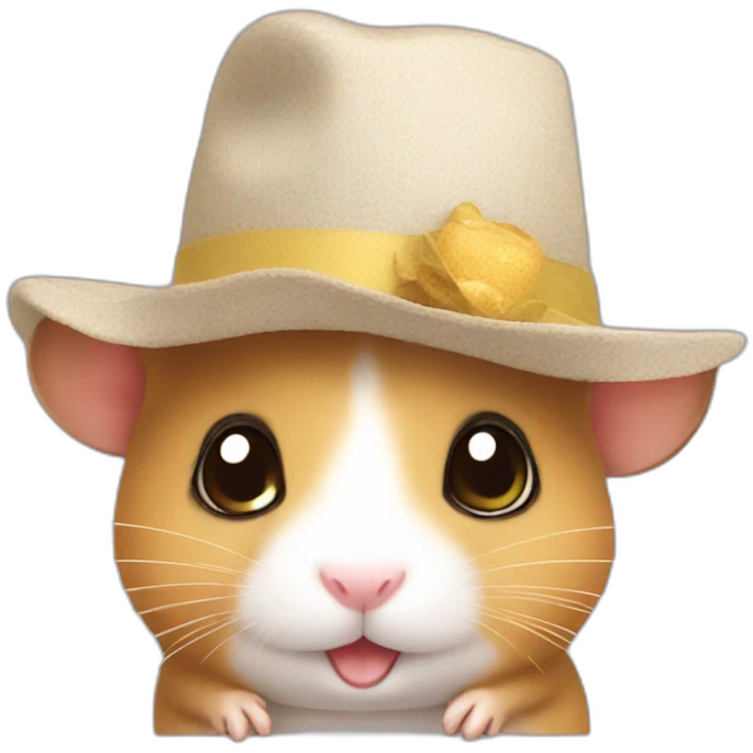 hamster wear cute hat emoji