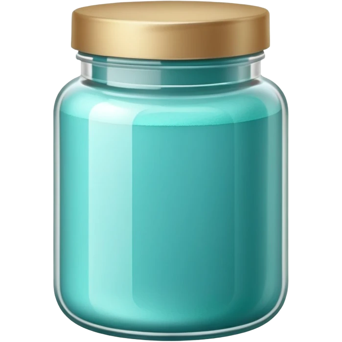 ultra realistic jar of acrylic powder teal emoji