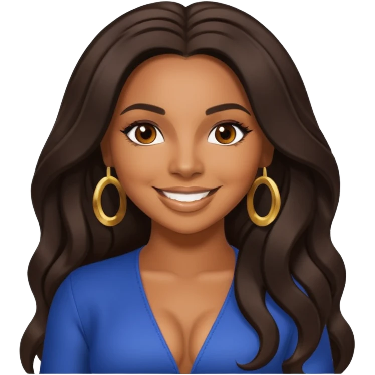 Ashanti, R&B Singer with long dark brown hair emoji