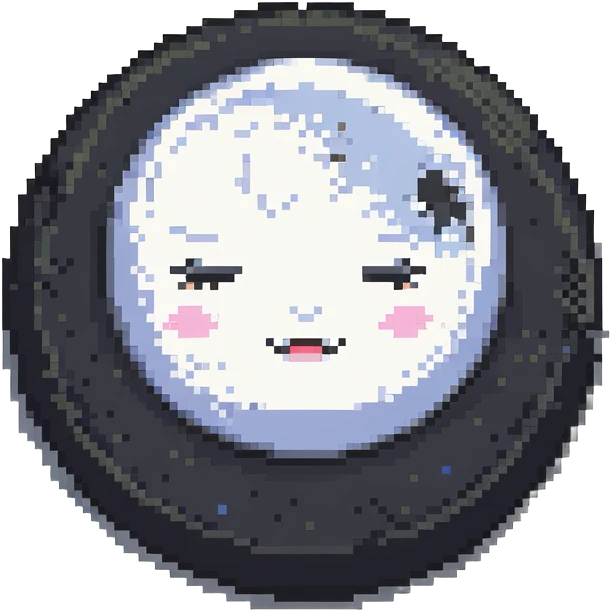 full moon with sleepy face, closed eyes and small z's floating emoji
