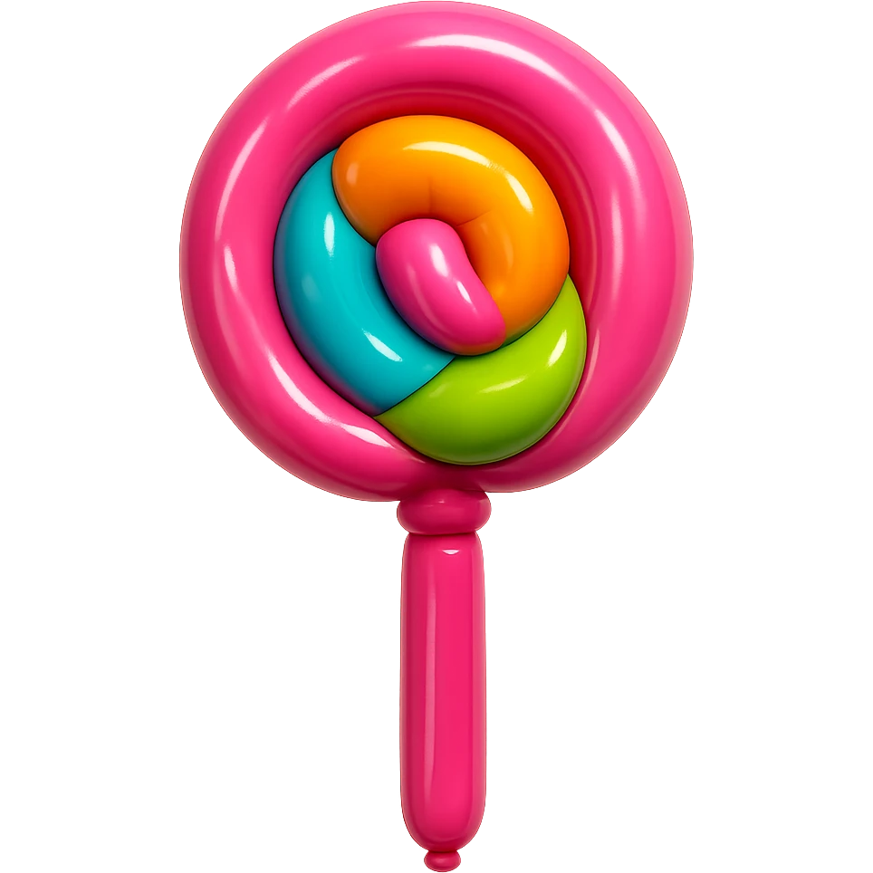 pink lollipop, balloon style emoji