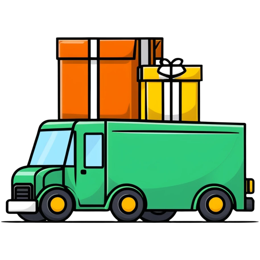 delivery truck with packages emoji