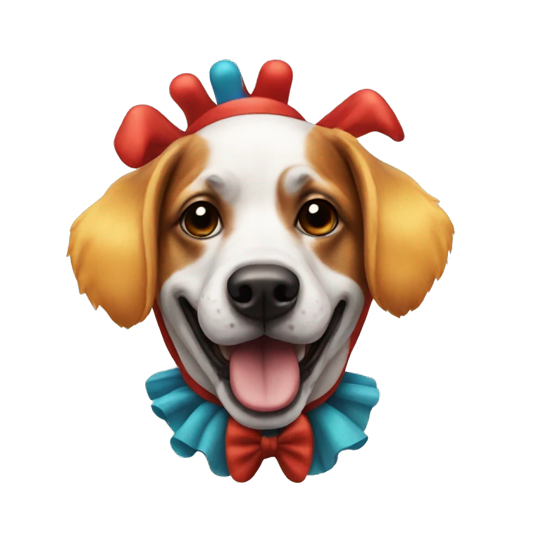 dog dressed as a clown emoji