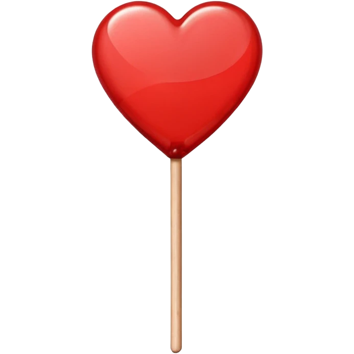 heart shaped semi transparent red lollipop on a stick emoji