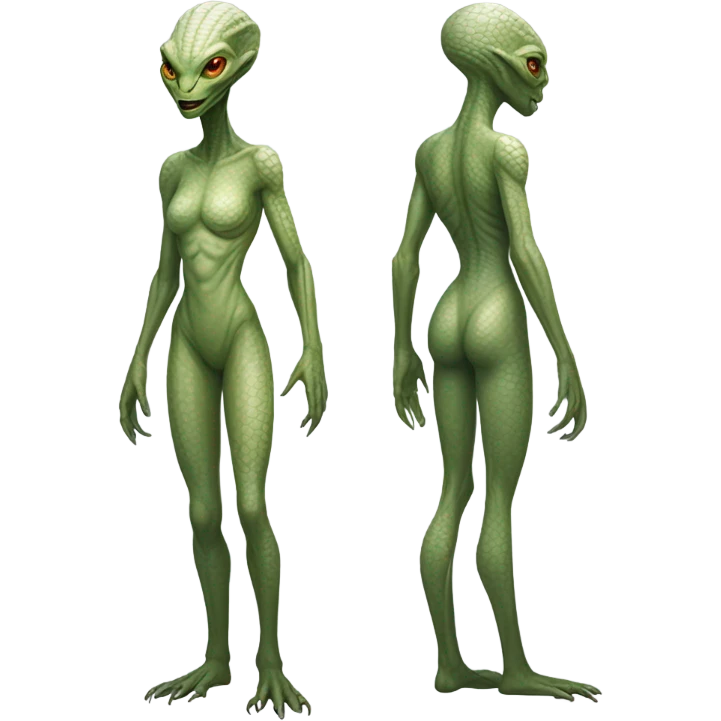 a reptilian alien woman full body emoji