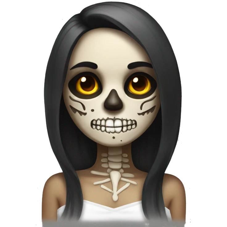Skull girl mexican full body emoji