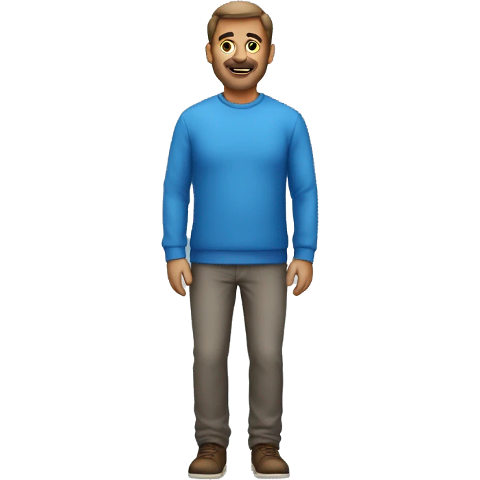 hombre mediana edad  con polera azul emoji