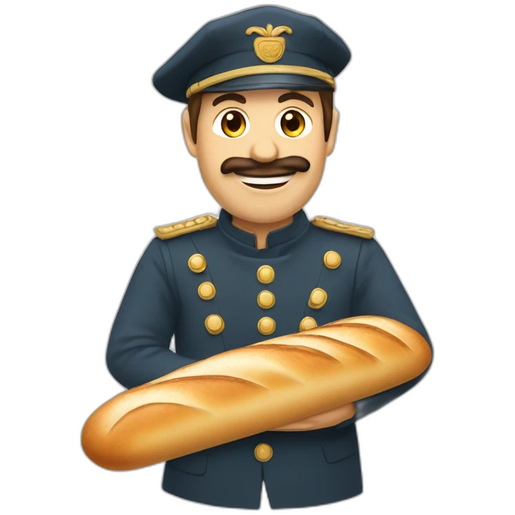 un françaisla baguette, le berret emoji
