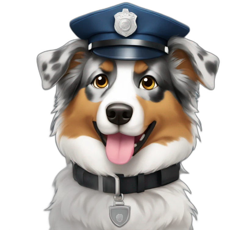 australian Shepherd in Police Uniform emoji