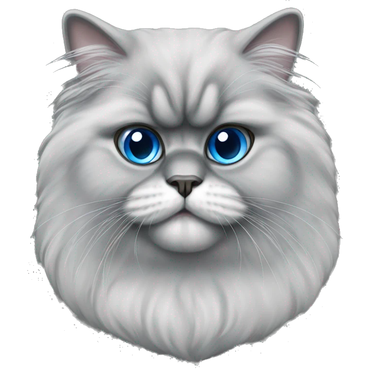Persian cat with gray wool and blue eyes  emoji
