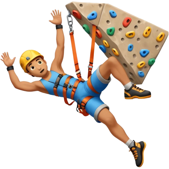 Fall off climbing wall emoji