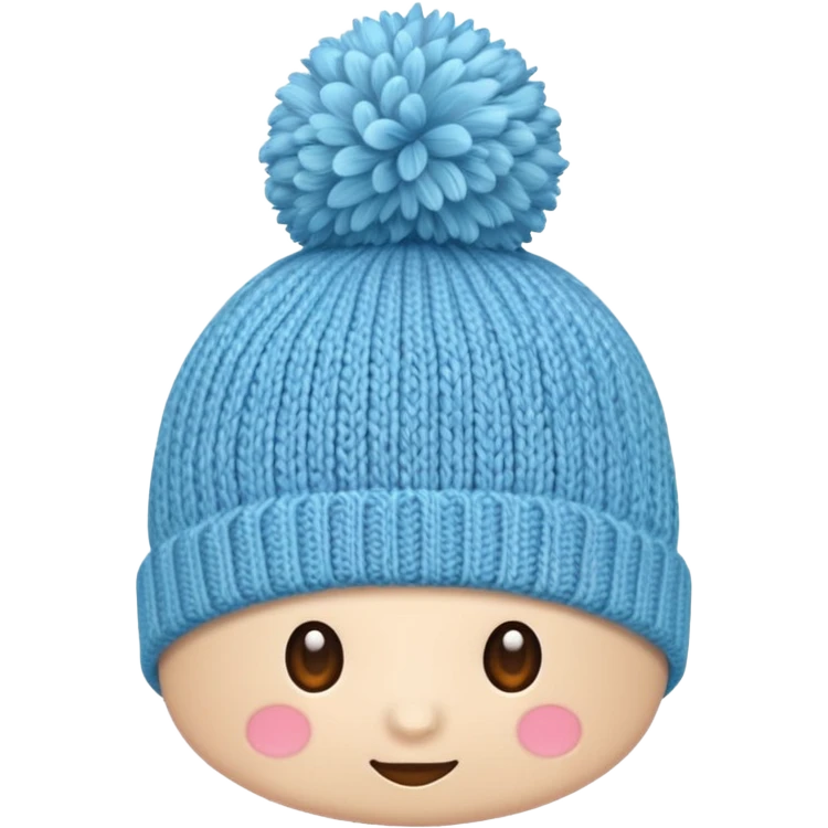 Hat with pompom light Blue emoji