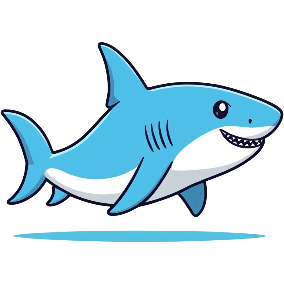 Shark with blue shoes  emoji