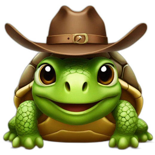 Turtle with cowboy hat emoji