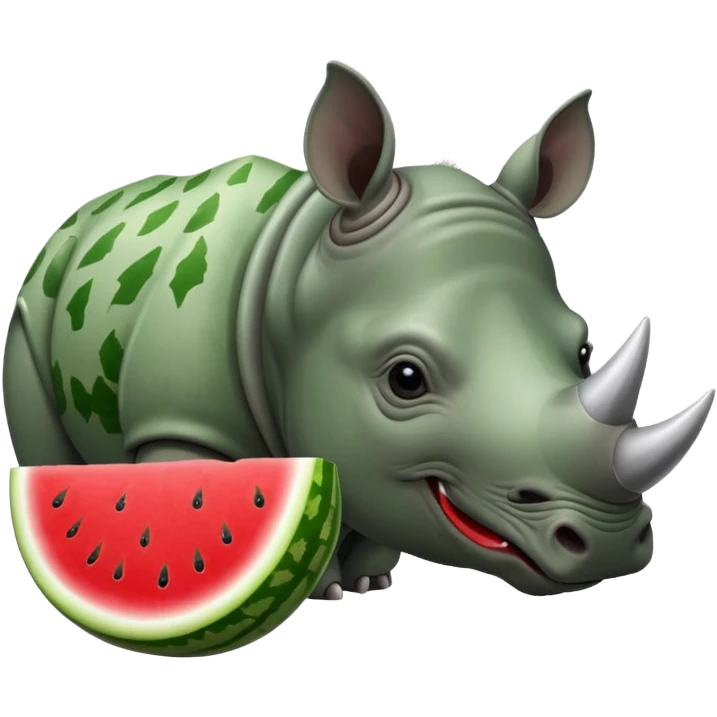 rhino eating watermelon emoji