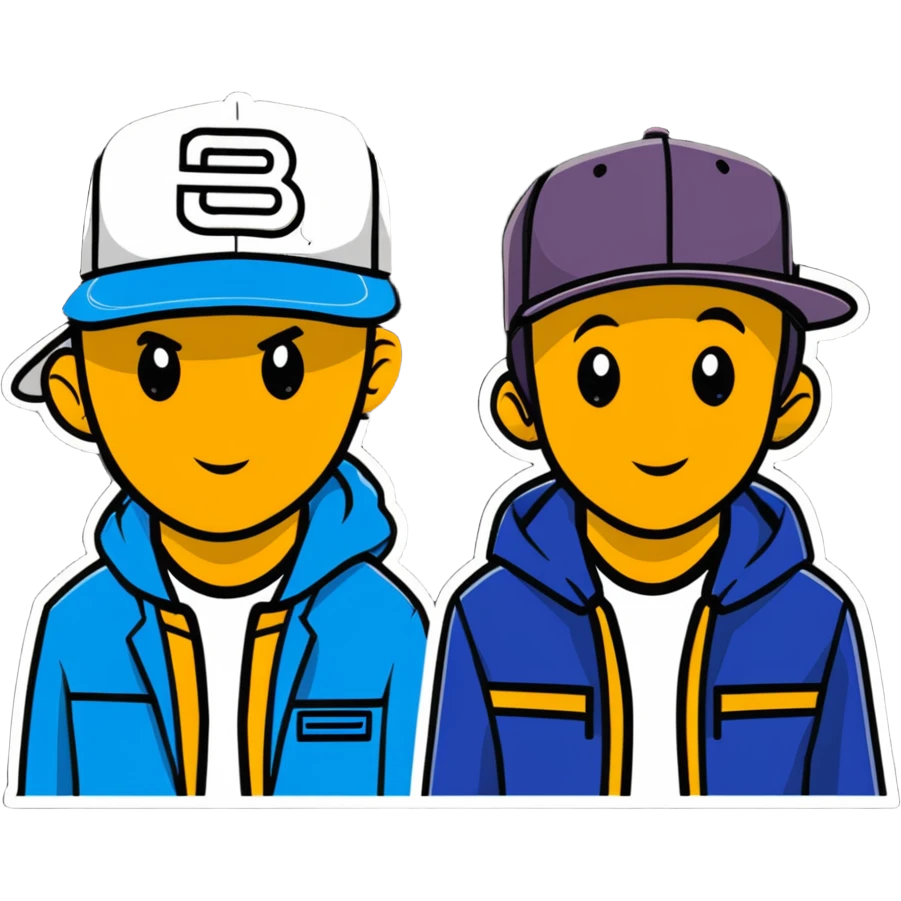the Beastie Boys wearing hats with the Shopify logo emoji