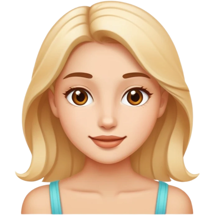 A captivating young lady with a natural glow, her flawless complexion complemented by a playful and carefree demeanor emoji