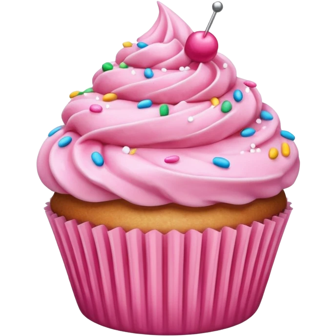 cupcake with pink icing emoji