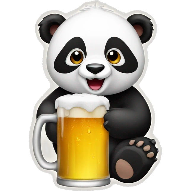 panda bear drinking beer emoji