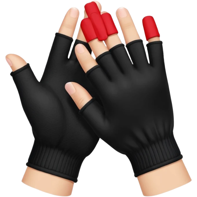 A pair of Black fingerless cotton gloves emoji