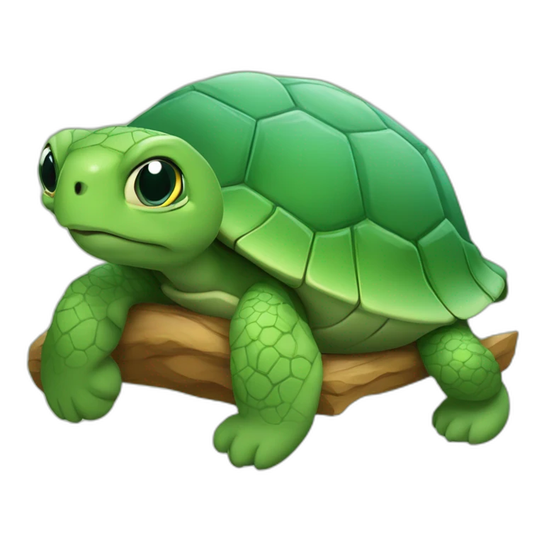 Tortue sur un chat emoji