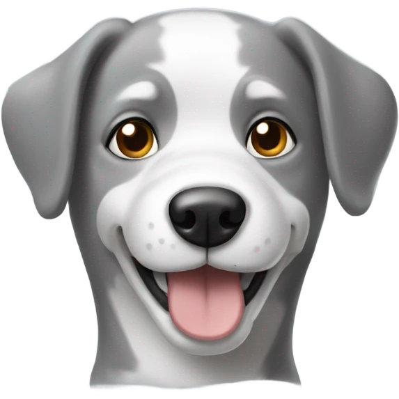 A grey and wihte dog emoji