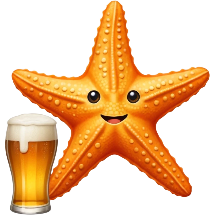 Starfish with a beer laying flat  emoji