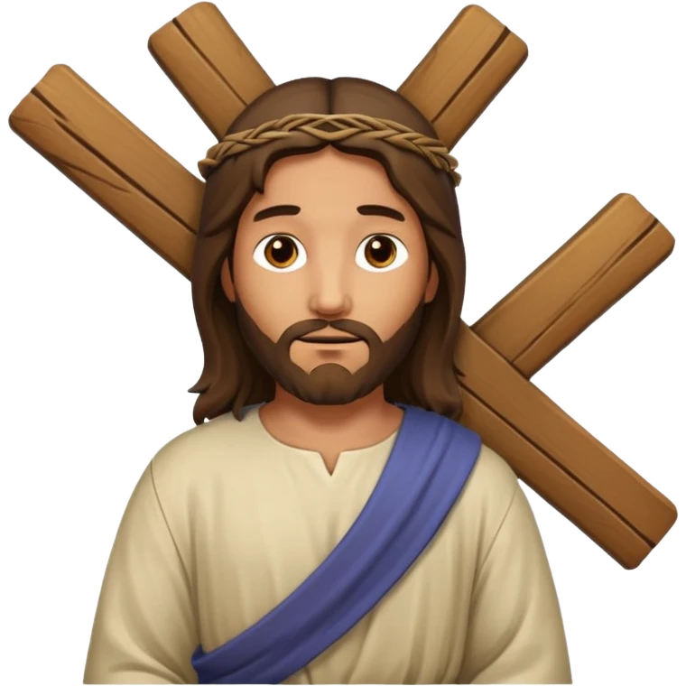 JESUS CARRYING HIS HEAVY CROSS ACROSS HIS BACKK emoji