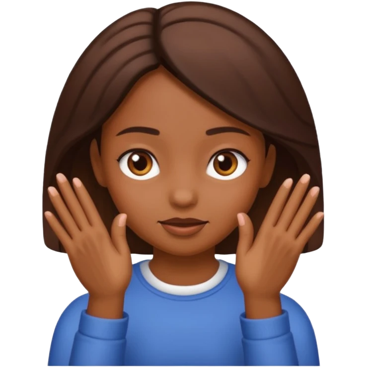 girl makes smack with her hands emoji