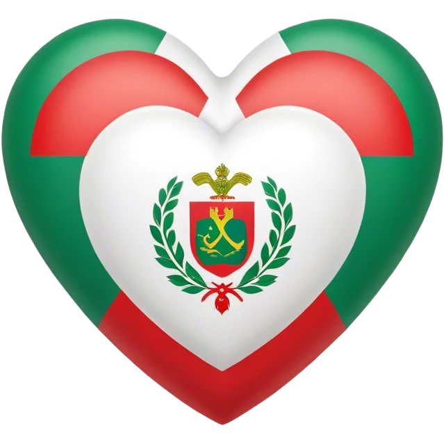 Heart shape with the Bulgarian flag which is white green red  emoji