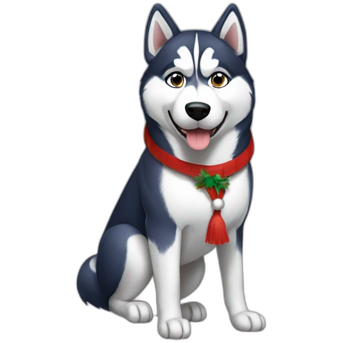 Husky navideño  emoji