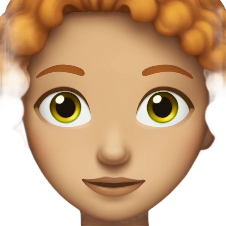 Girl with green eyes freckles and ginger hair  emoji