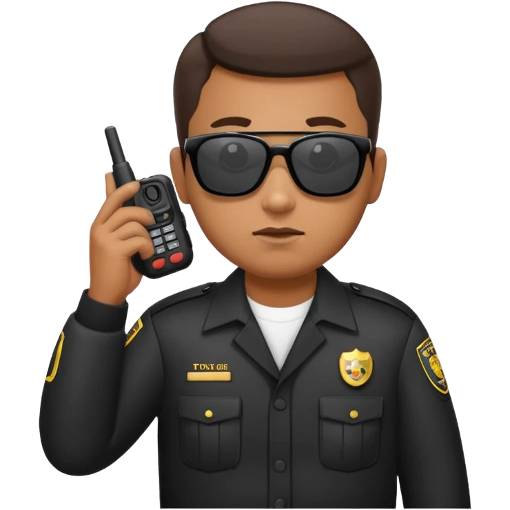 school security, sun glasses, holding walkie-talkie emoji