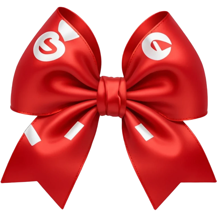 red bow with the "S" logo in the center emoji