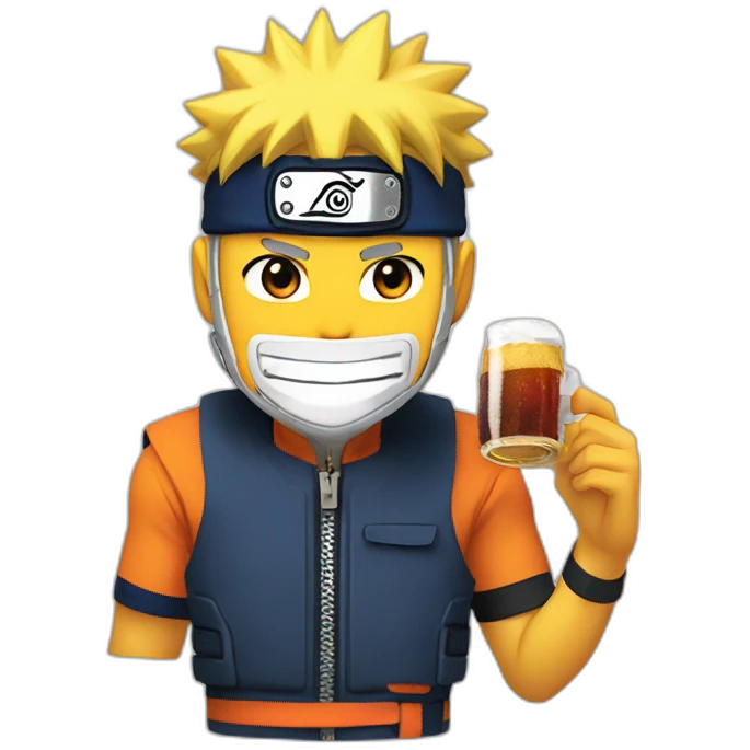 Naruto drink a bière emoji