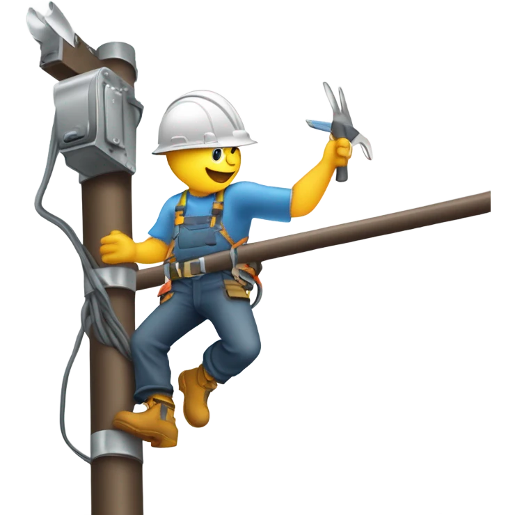 Electrical lineman on a pole emoji