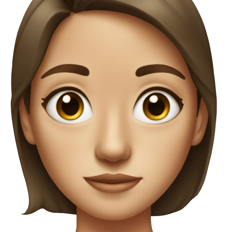 Brunette girl with freckles in his nose emoji