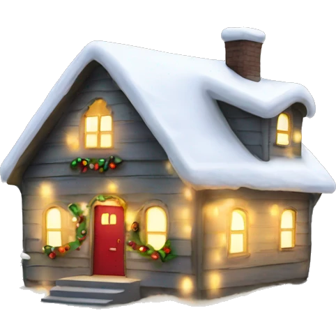 christmas home with lights emoji