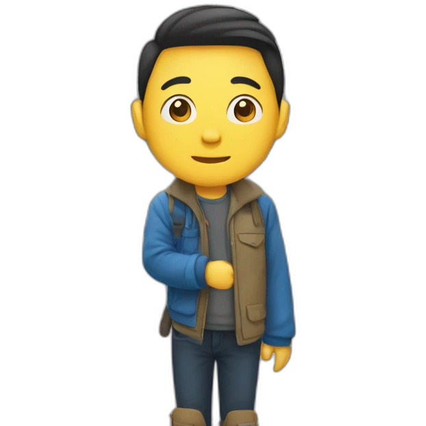 Un chinois content dans le métro  emoji