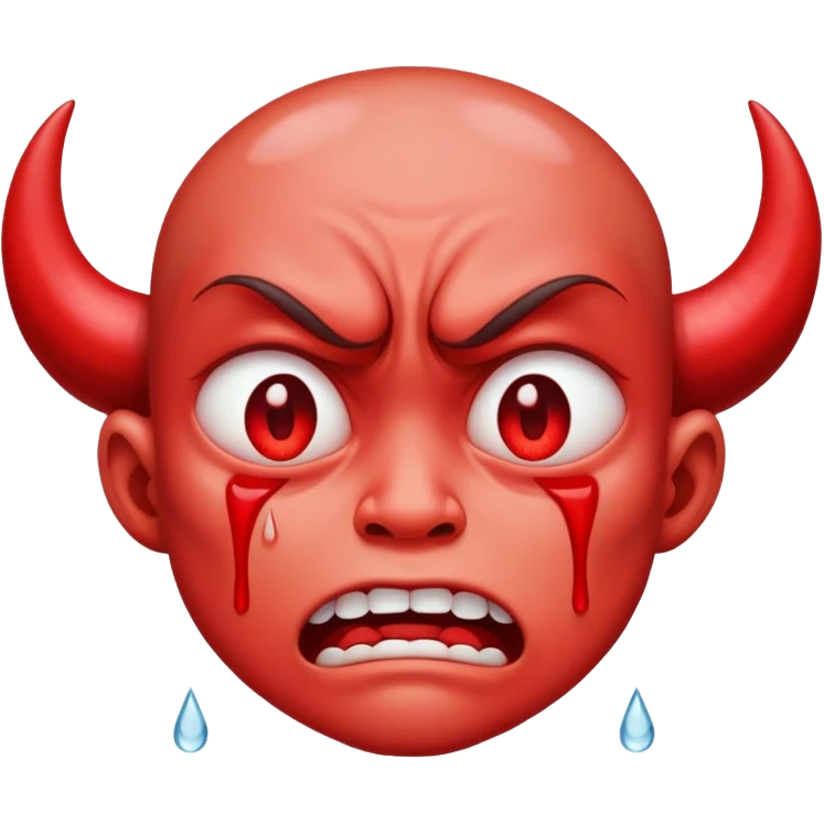 crying demon with tears emoji