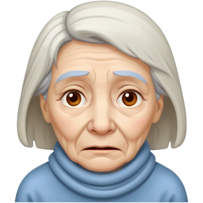 very sick very old woman with fever emoji