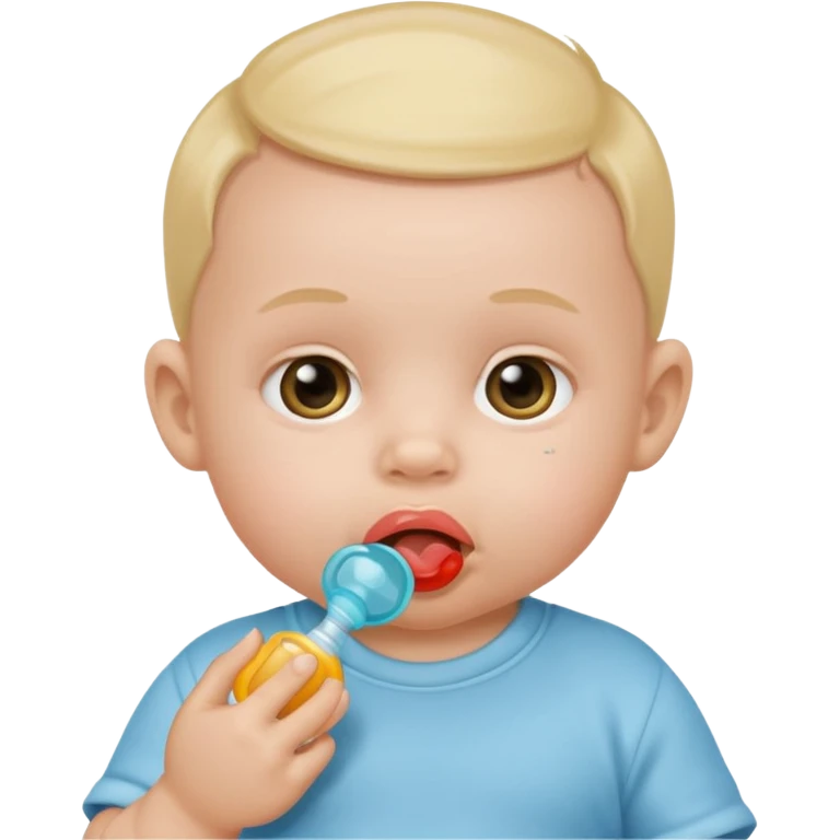 very smalll  baby with pacifier face emoji