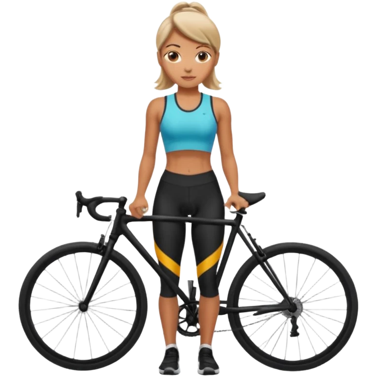 girl cycling in leggings emoji