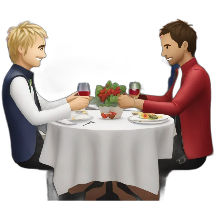 Matt Bellamy and Dom Howard share a romantic dinner at Olive Garden emoji